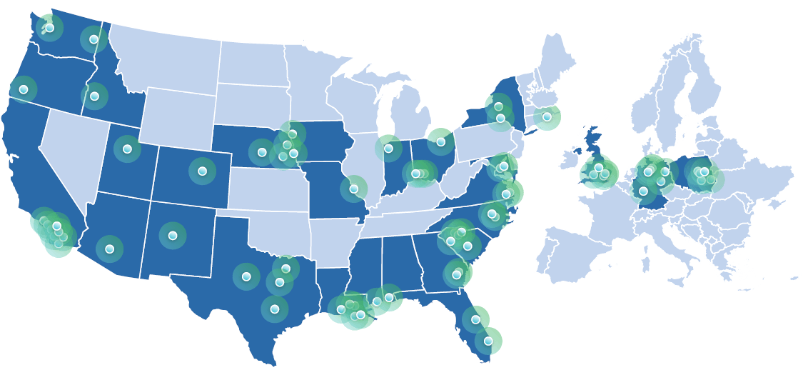 map of Velocity research site locations